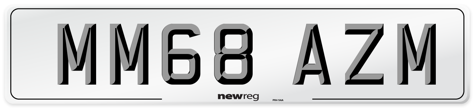 MM68 AZM Number Plate from New Reg